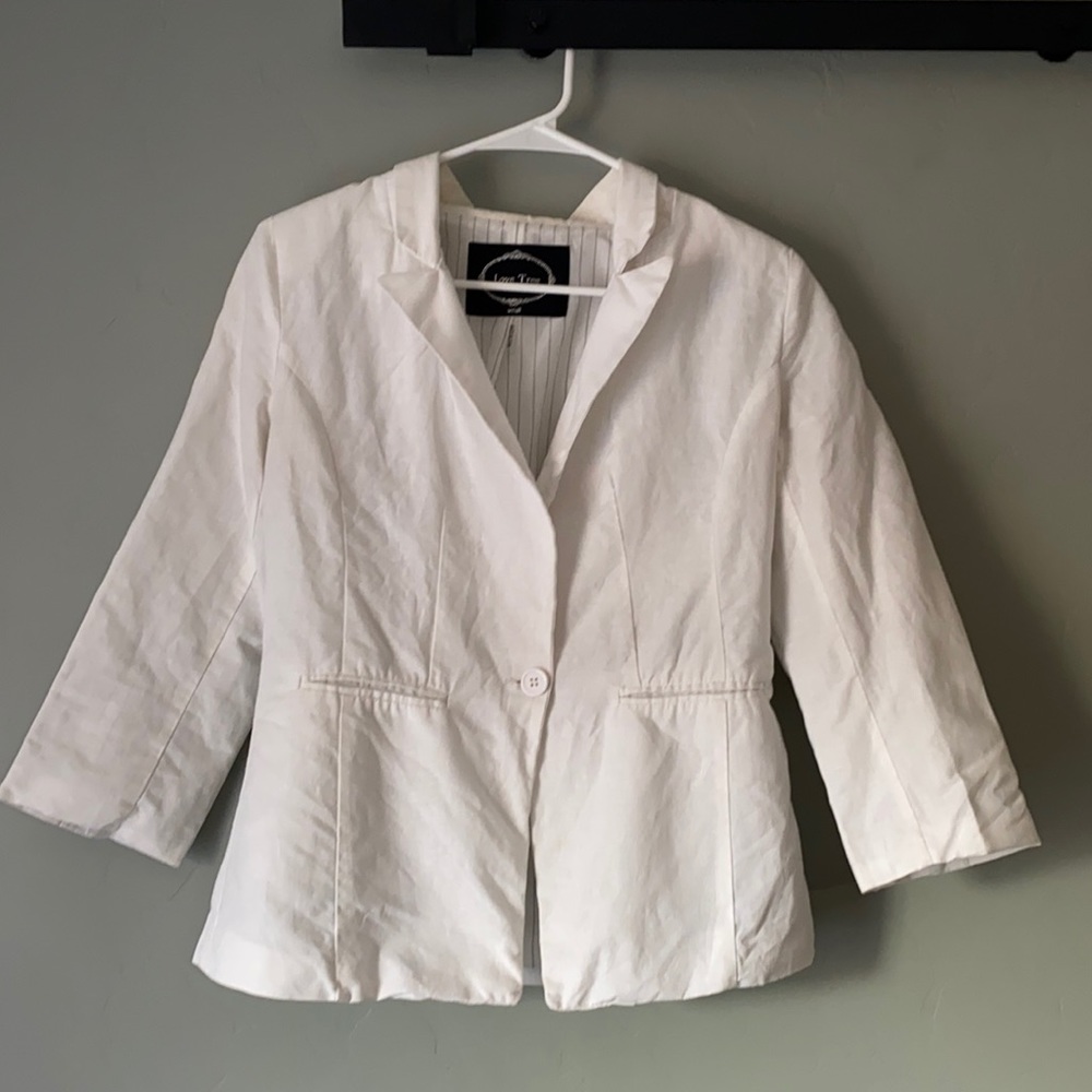 Love Tree White Linen Blazer